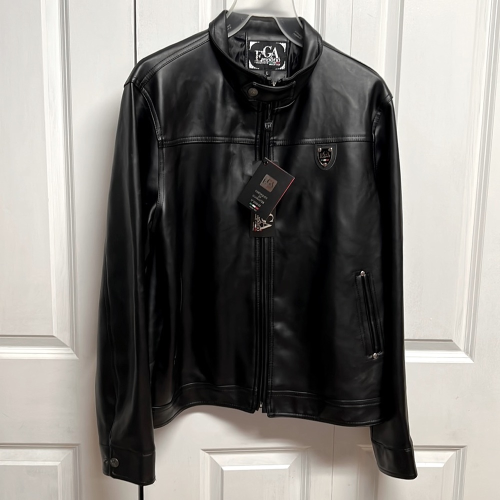 Large Emporio Ega Luxury Collection Italian Men's Black PVC Italy made Size L